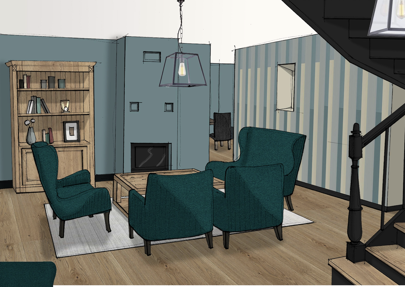 Illustration d'un projet de salon, Maison Garance & Isatis