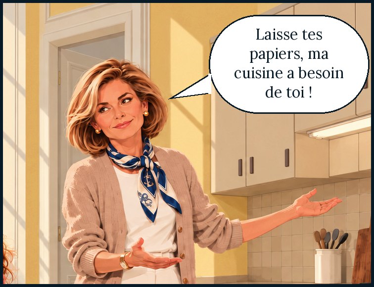 Marie-Françoise : « Laisse tes papiers, ma cuisine a besoin de toi ! »
