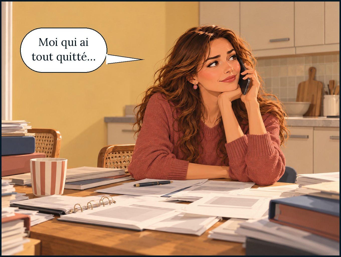 Garance, au téléphone, soupire : « Moi qui ai tout quitté… »